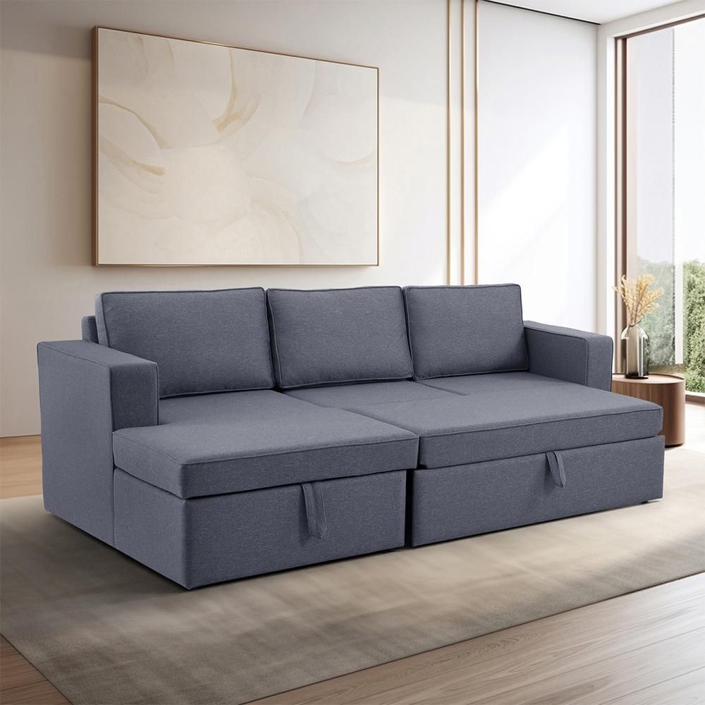 Wakefit Napper Convertible L Shape Sofa Cum Bed with Storage (2 Seater + Left Aligned Chaise)