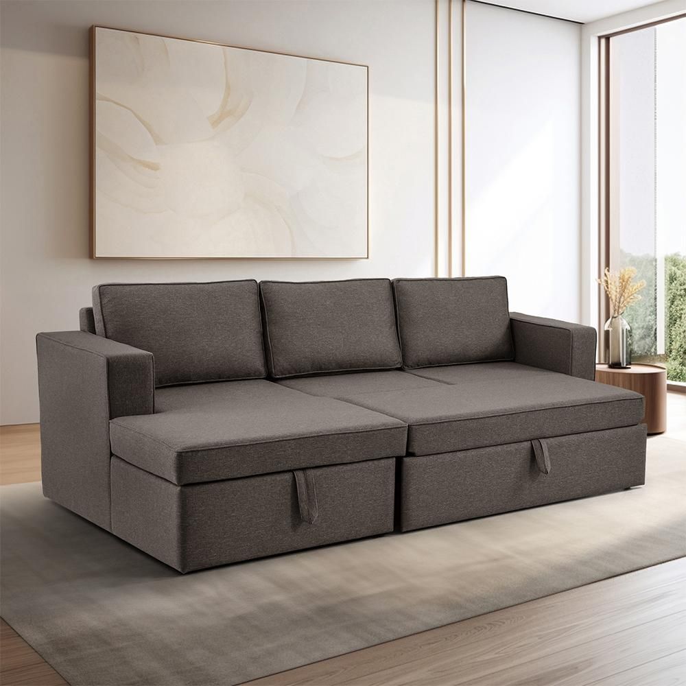 Wakefit Napper Convertible L Shape Sofa Cum Bed with Storage (2 Seater + Left Aligned Chaise)