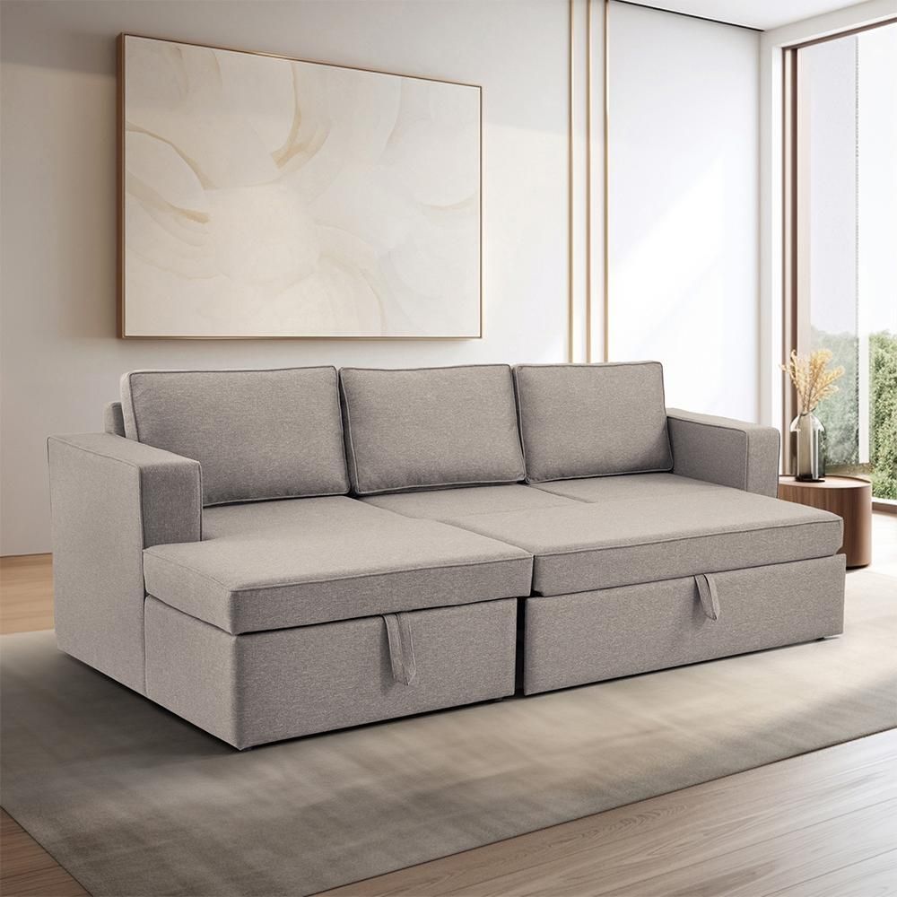Wakefit Napper Convertible L Shape Sofa Cum Bed with Storage (2 Seater + Left Aligned Chaise)