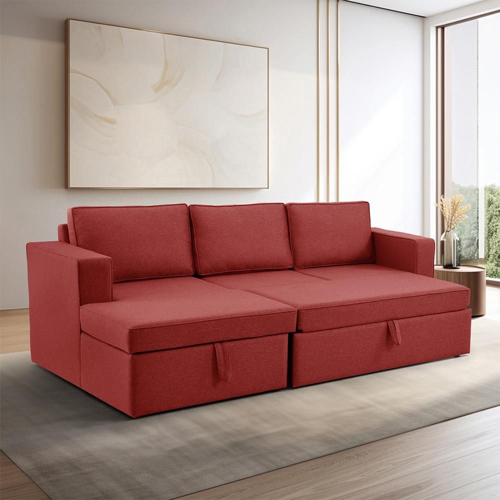 Wakefit Napper Convertible L Shape Sofa Cum Bed with Storage (2 Seater + Left Aligned Chaise)