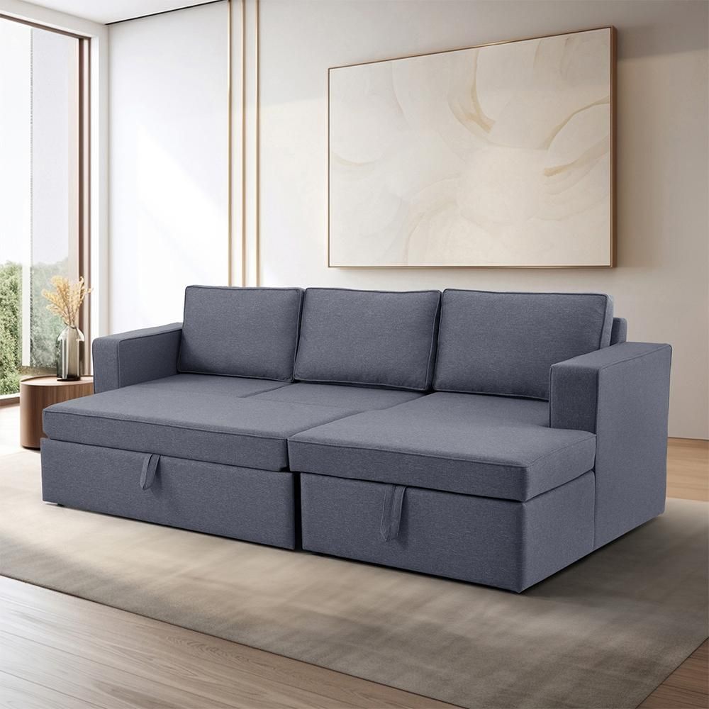 Wakefit Napper Convertible L Shape Sofa Cum Bed with Storage (2 Seater + Right Aligned Chaise)