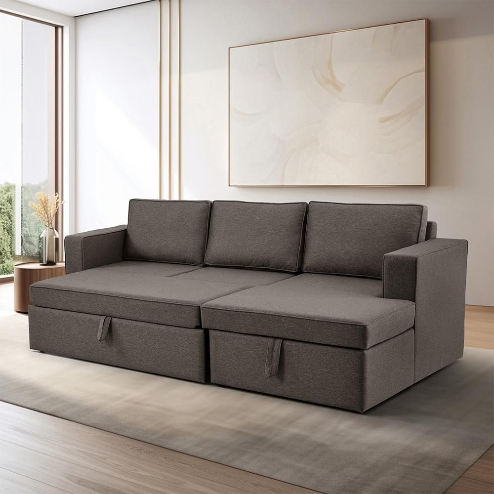 Wakefit Napper Convertible L Shape Sofa Cum Bed with Storage (2 Seater + Right Aligned Chaise)