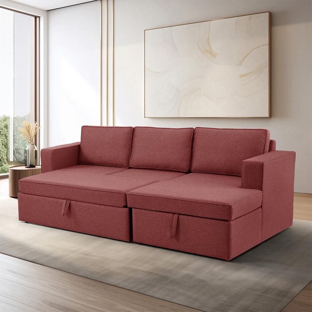 Wakefit Napper Convertible L Shape Sofa Cum Bed with Storage (2 Seater + Right Aligned Chaise)