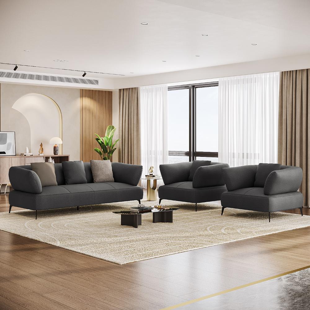 Wakefit Nauru Sofa Set (3+1+1) Seater