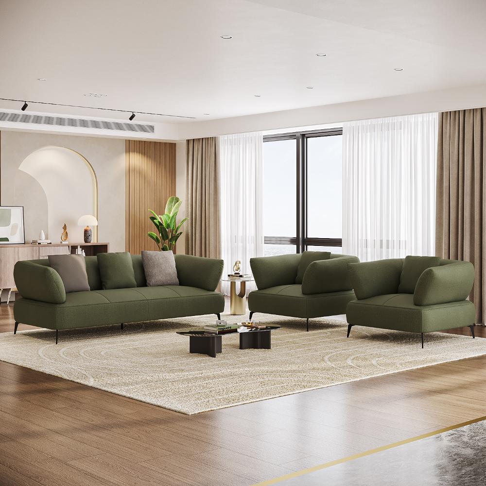 Wakefit Nauru Sofa Set (3+1+1) Seater