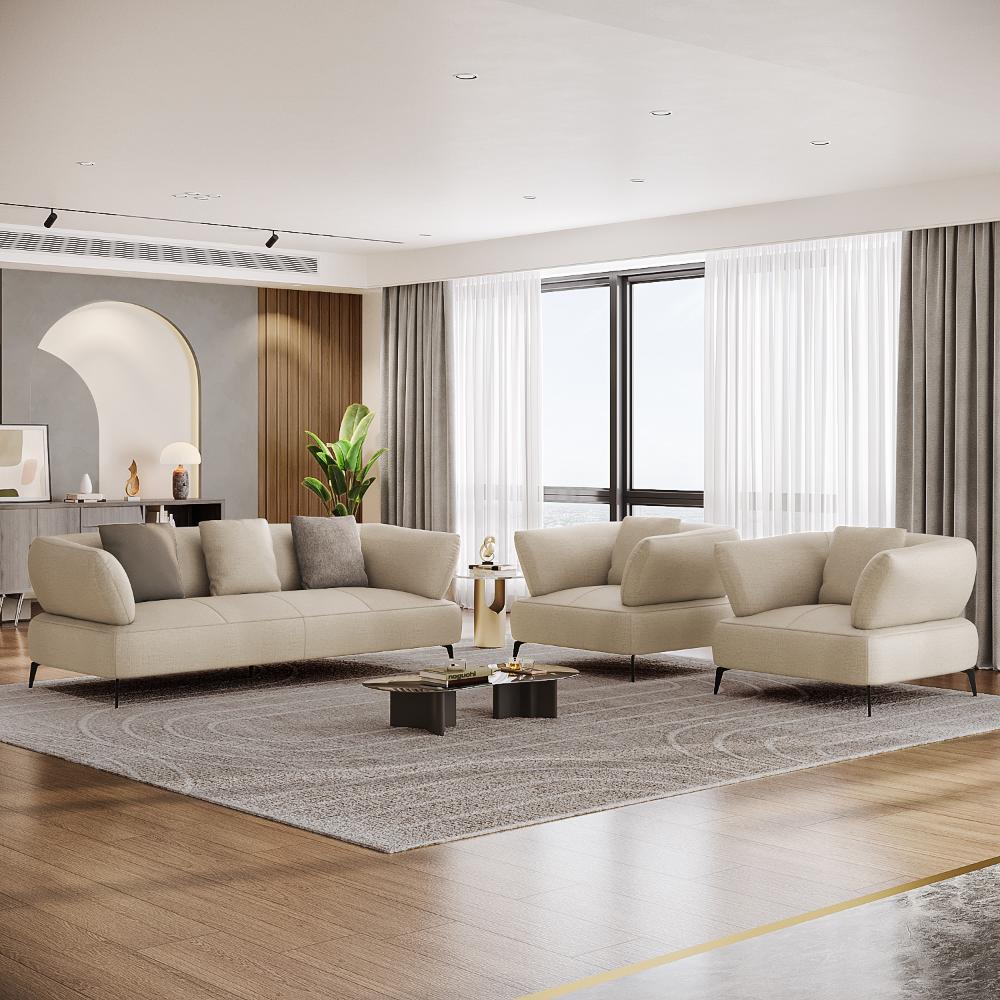 Wakefit Nauru Sofa Set (3+1+1) Seater