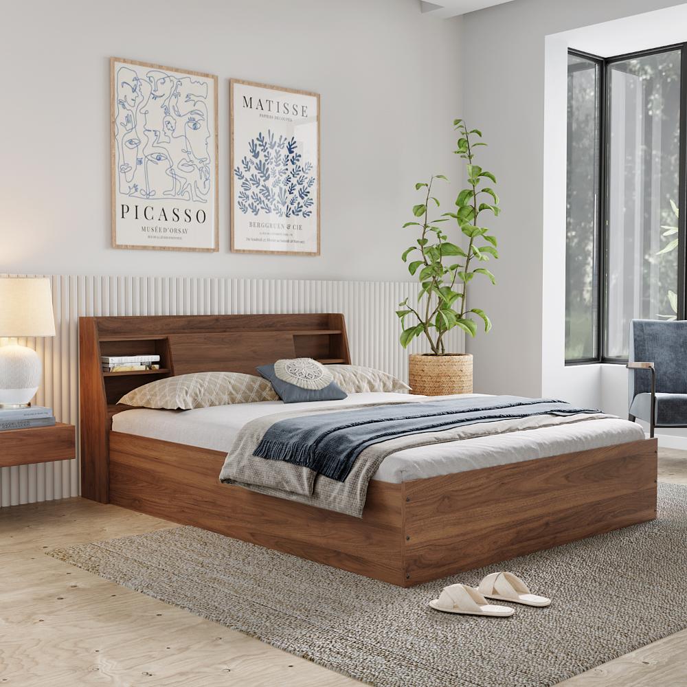 Wakefit Leo Queen Storage Engineered Wood Bed