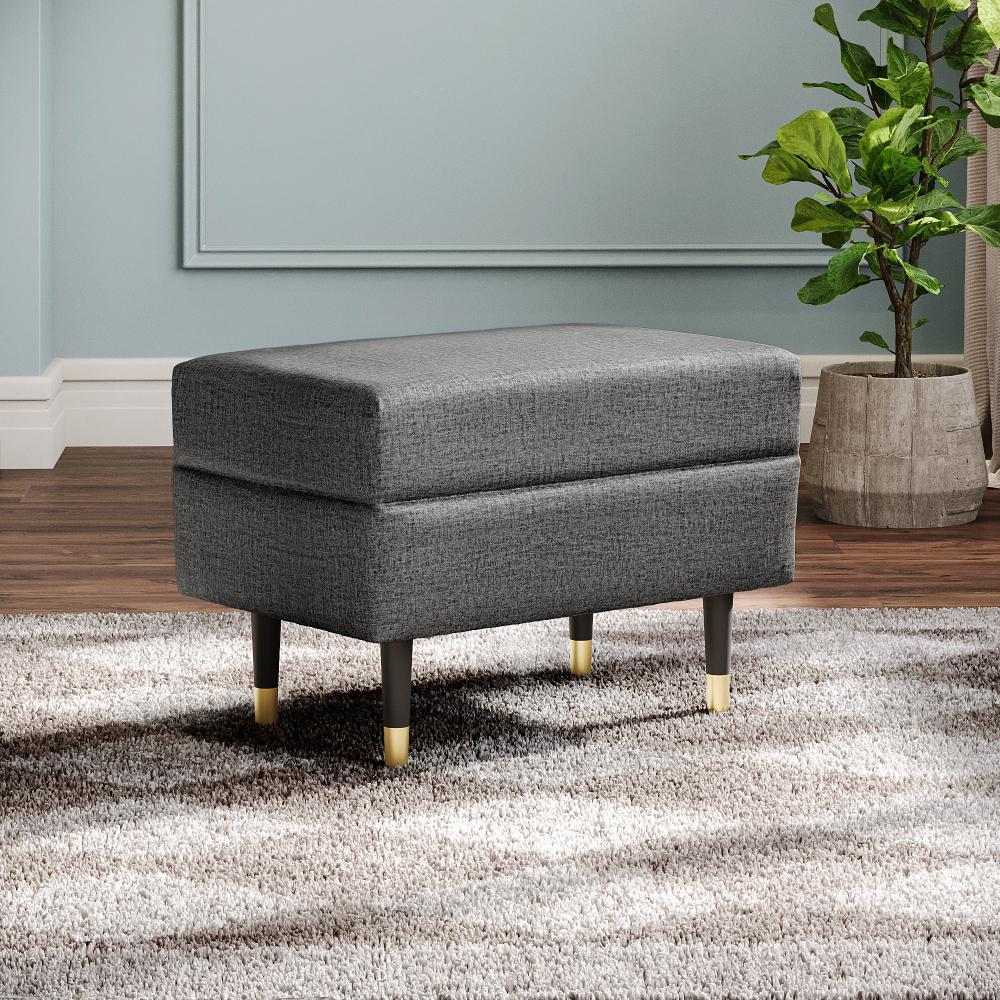 Wakefit Nicco Ottoman - Reflection Charcoal Grey