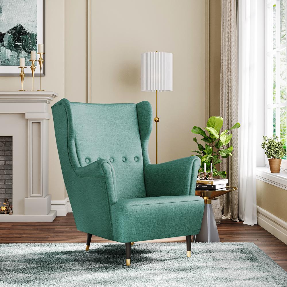 Wakefit Nicco Wing Chair - Reflection Aqua Blue