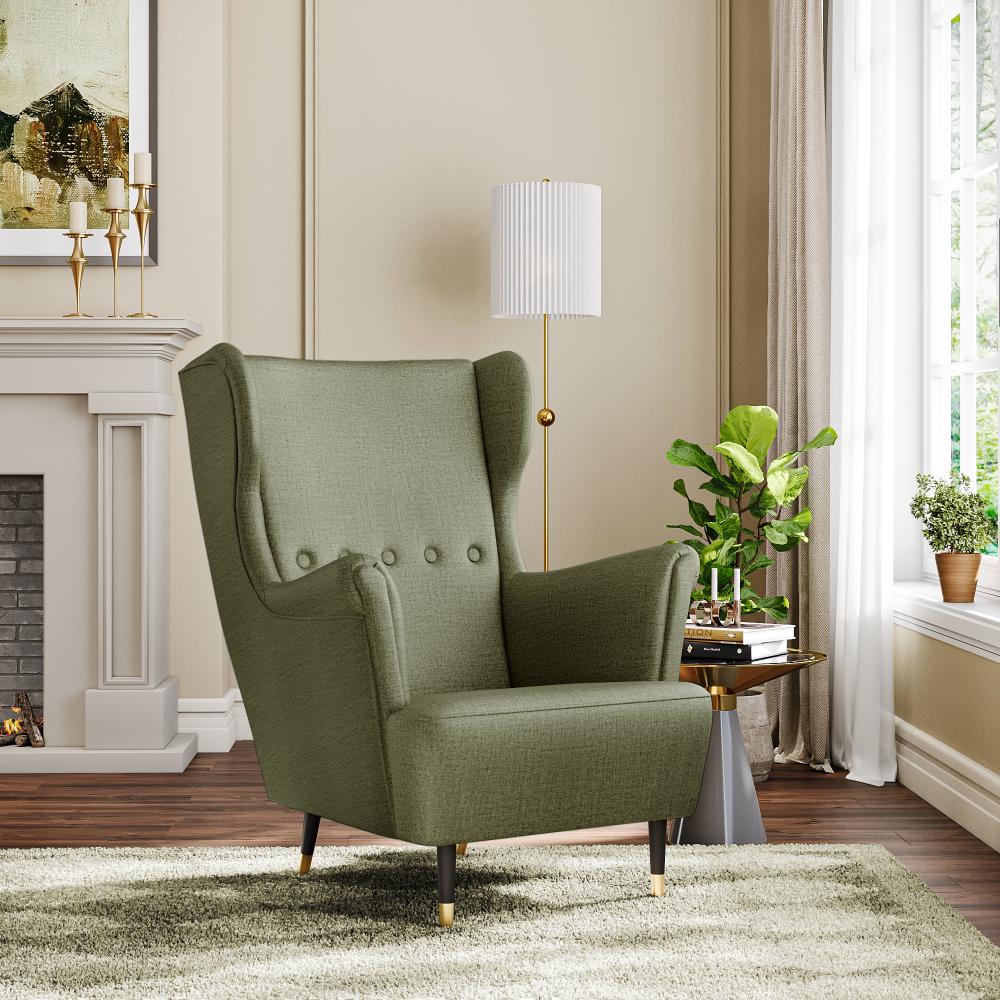 Wakefit Nicco Wing Chair - Reflection Green