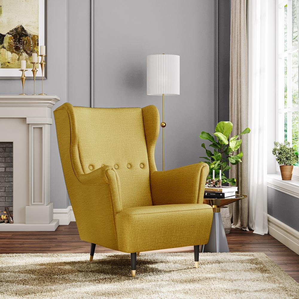 Wakefit Nicco Wing Chair - Reflection Yellow