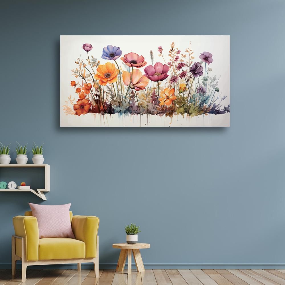 Canvas Wall Painting | 24x12 Inch | Set of 1 | For Living Room, Bedroom & Office Decor | Gifting Option | Burst of Colors