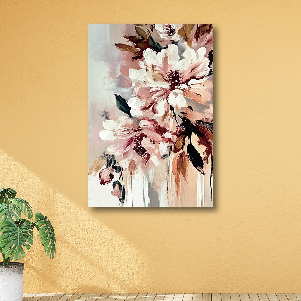 Canvas Wall Painting | 12x18 Inch | Set of 1 | For Living Room, Bedroom & Office Decor | Gifting Option | Classic Floral Pattern