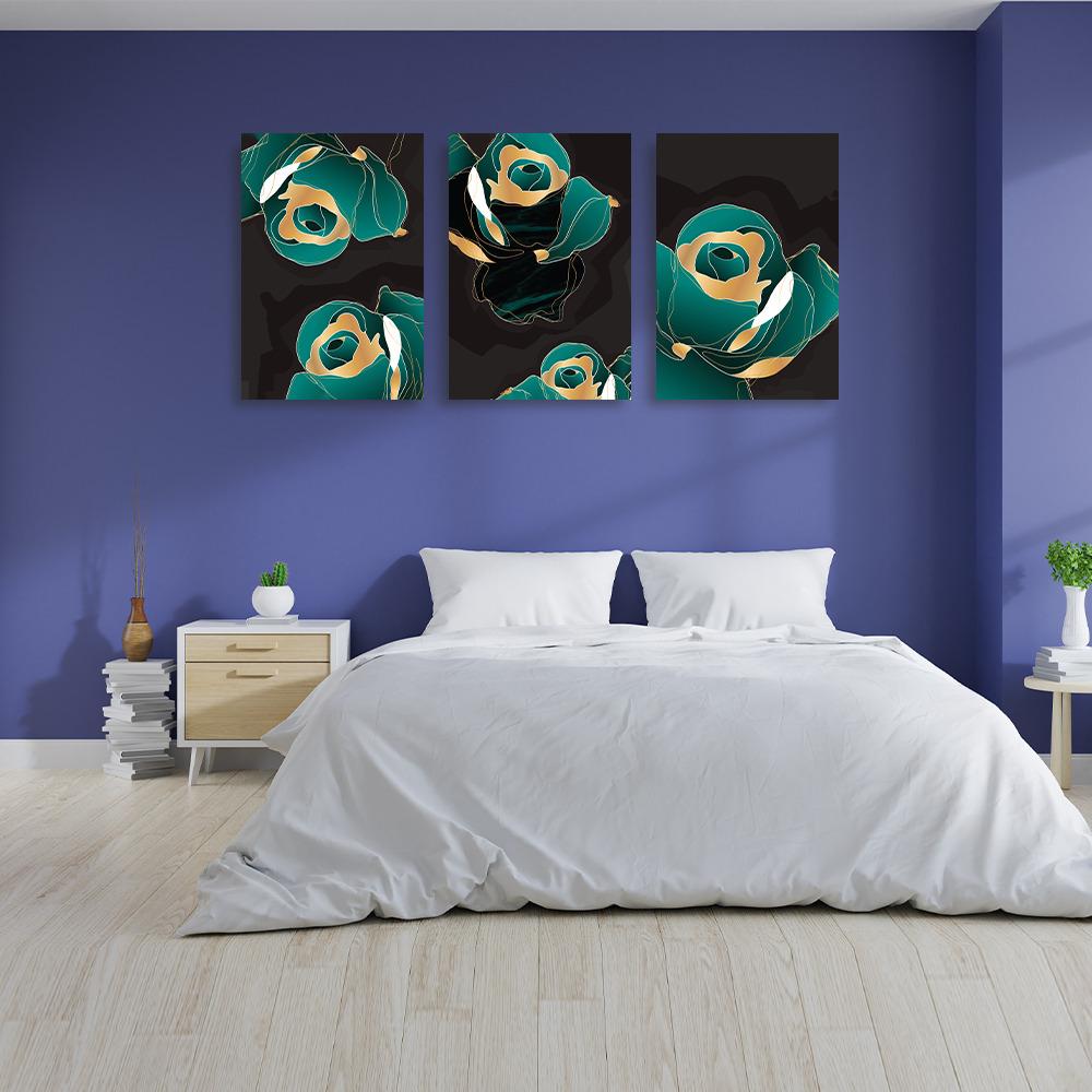 Canvas Wall Painting | 12x8 Inch | Set of 3 | For Living Room, Bedroom & Office Decor | Gifting Option | Enchanted Garden Trio