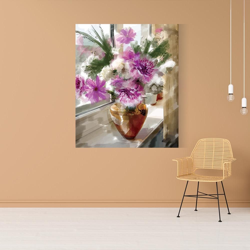 Canvas Wall Painting | 10x12 Inch | Set of 1 | For Living Room, Bedroom & Office Decor | Gifting Option | Graceful Petals in Vase