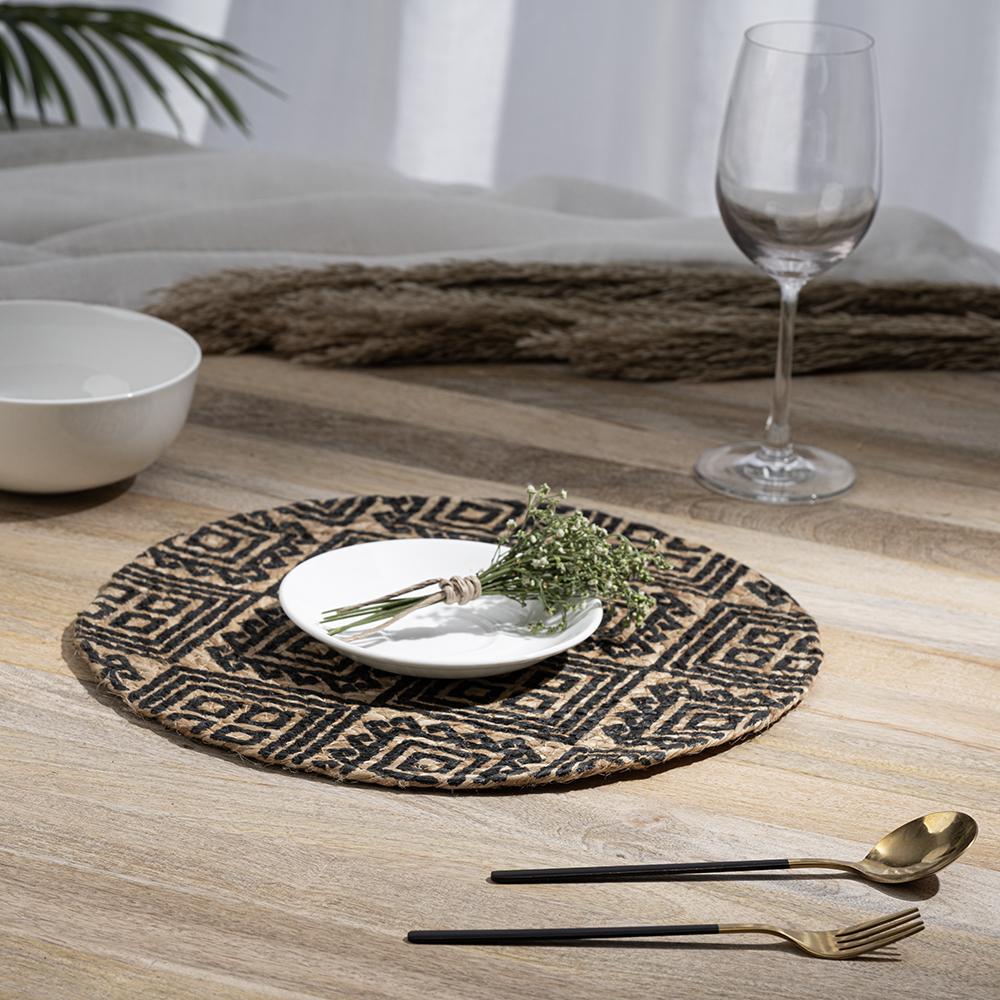 Wakefit Mexico, Round Jute Dining Table Placemat - Set 4