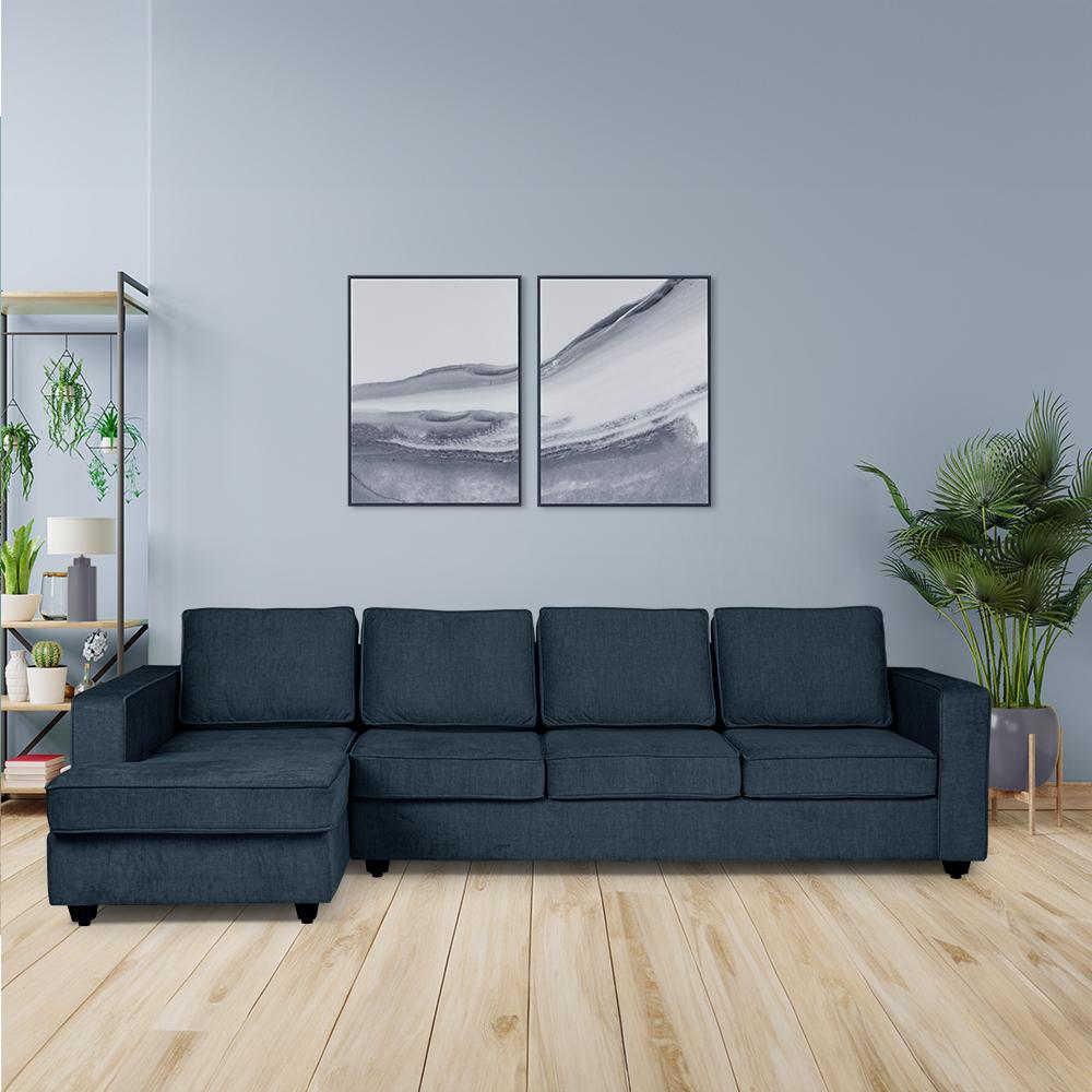 Wakefit Napper Plus L Shape Sofa Set (3 Seater + Left Aligned Chaise)