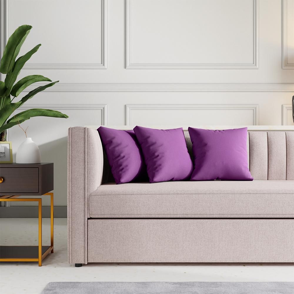Wakefit Premium Cushion Cover 16x16 Grape purple Set of 3