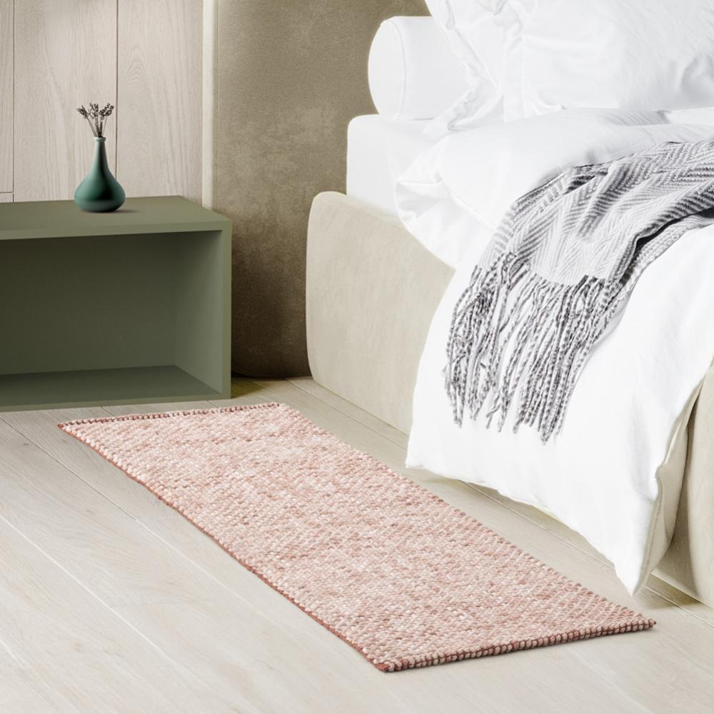 Hand Woven Runner | Bedside Runner Anti Skid for Home/Kitchen/Kitchen/Living Area/Office Entrance | Ultra-Soft & Comfortable Underfoot | 60x150 CM |Cotton and Polyester |CASHMERE - Rose