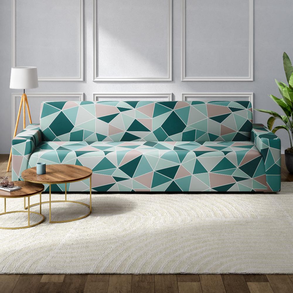 Printed 3 Seater Sofa Cover | Elastic Stretchable Sofa Slip Cover | Triple Seater Sofa Protector | Vasco