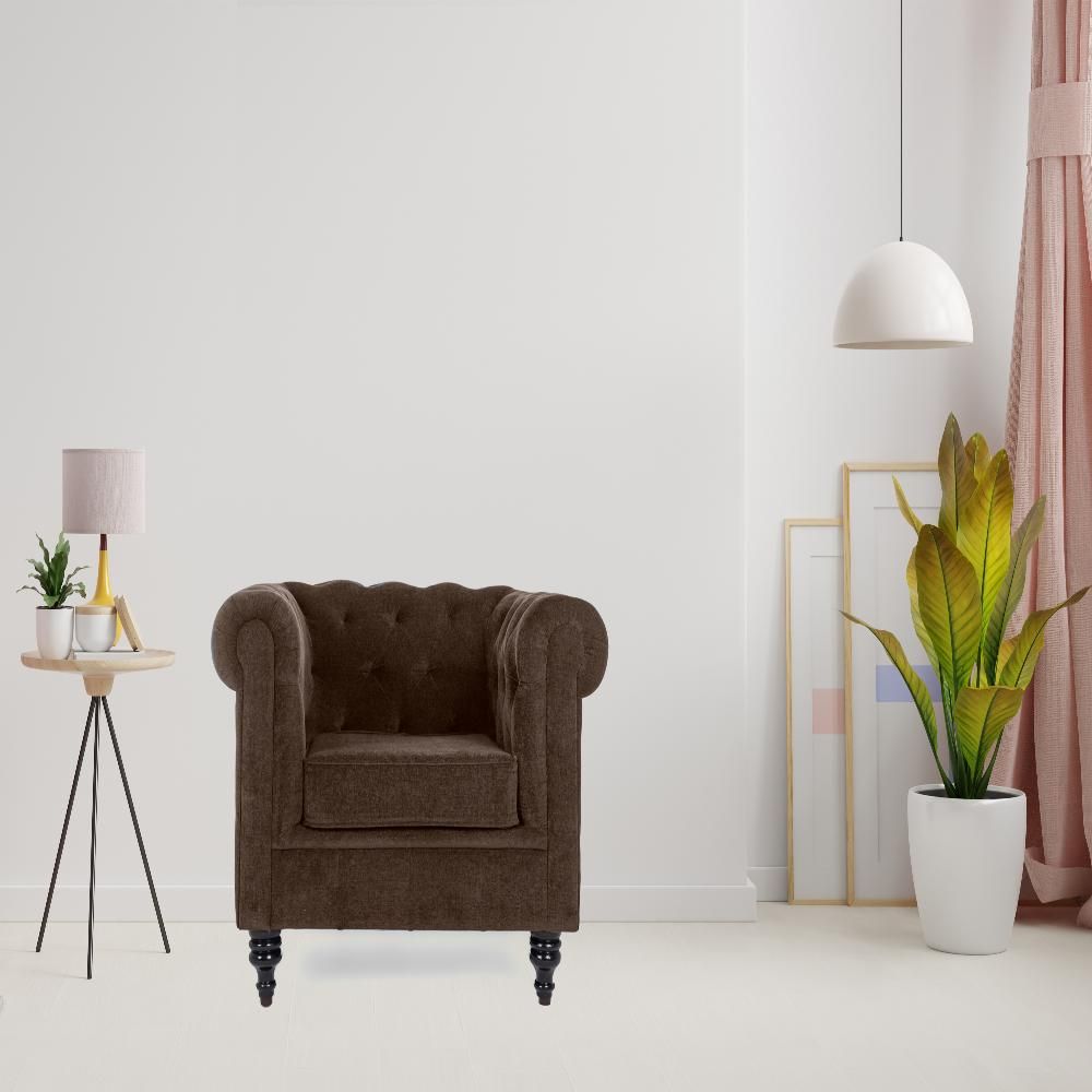 Wakefit Havana Sofa - Single Seater Dark Earth