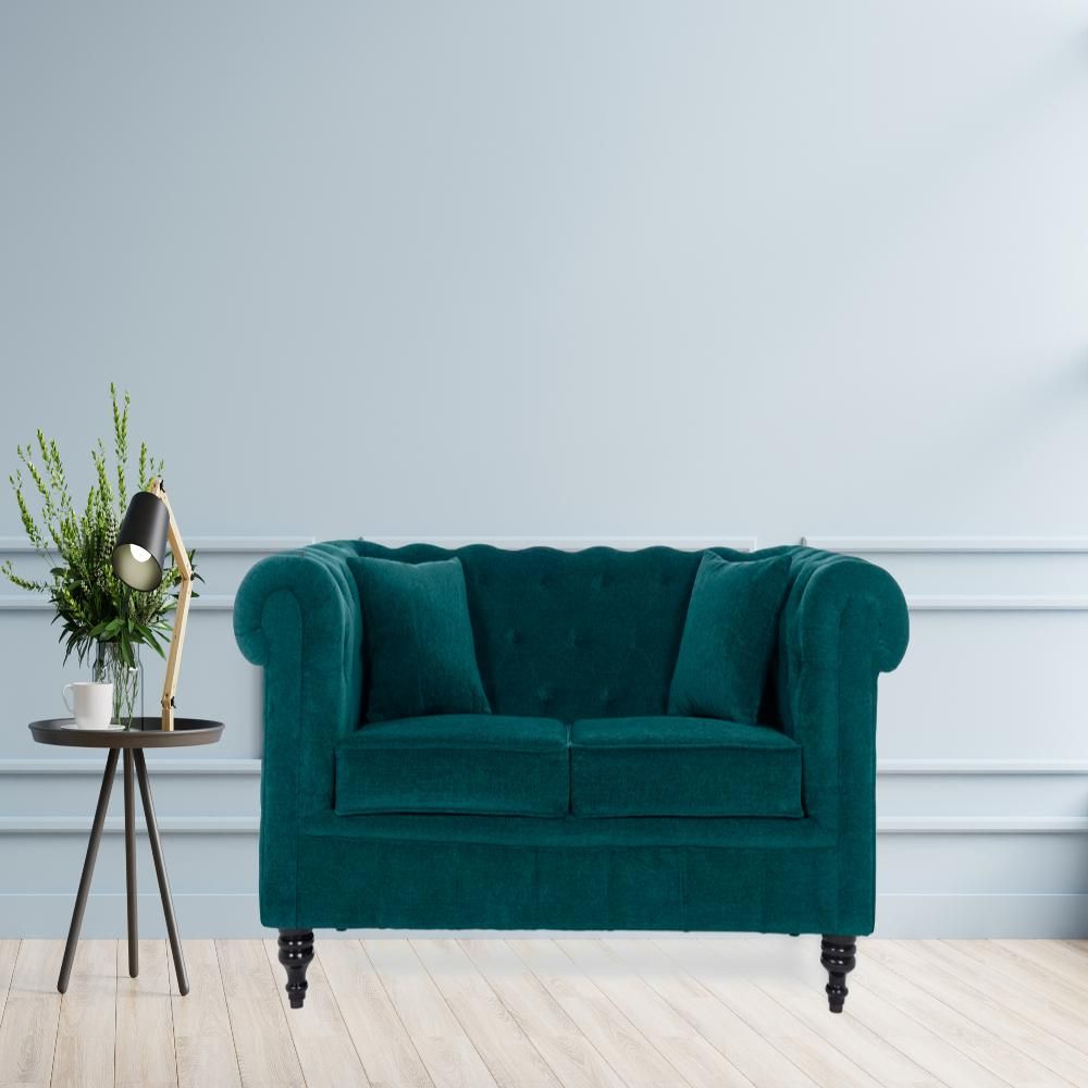 Wakefit Havana Sofa - Two Seater Malibu Green