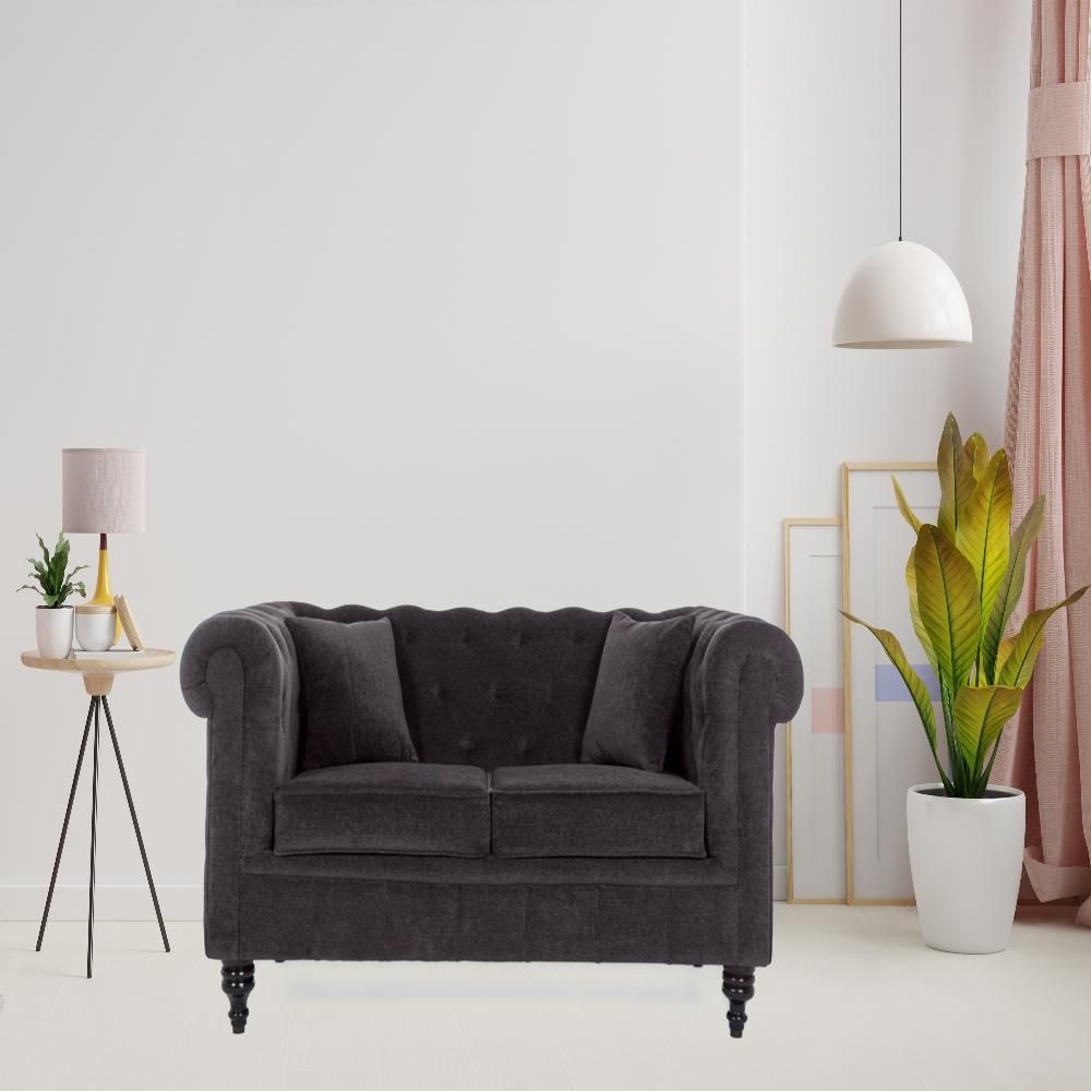 Wakefit Havana Sofa - Two Seater Smoke Grey