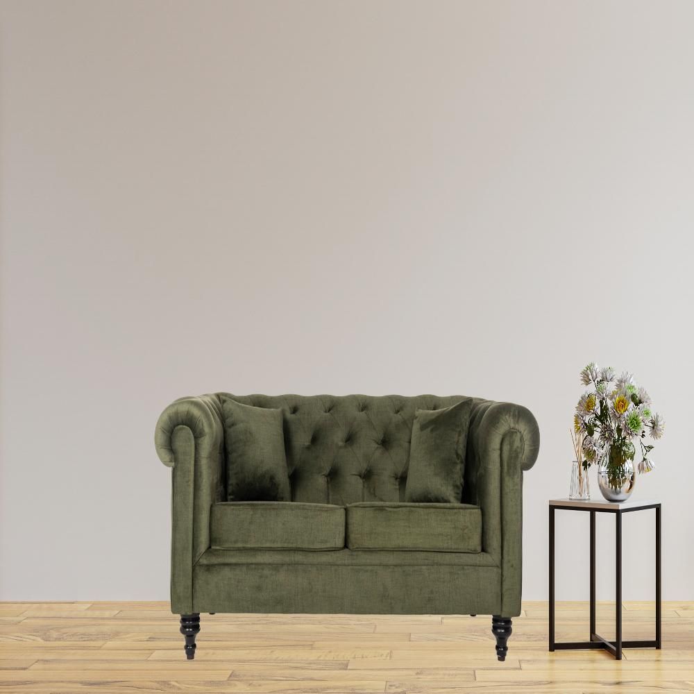 Wakefit Havana Sofa - Two Seater Reflection Green
