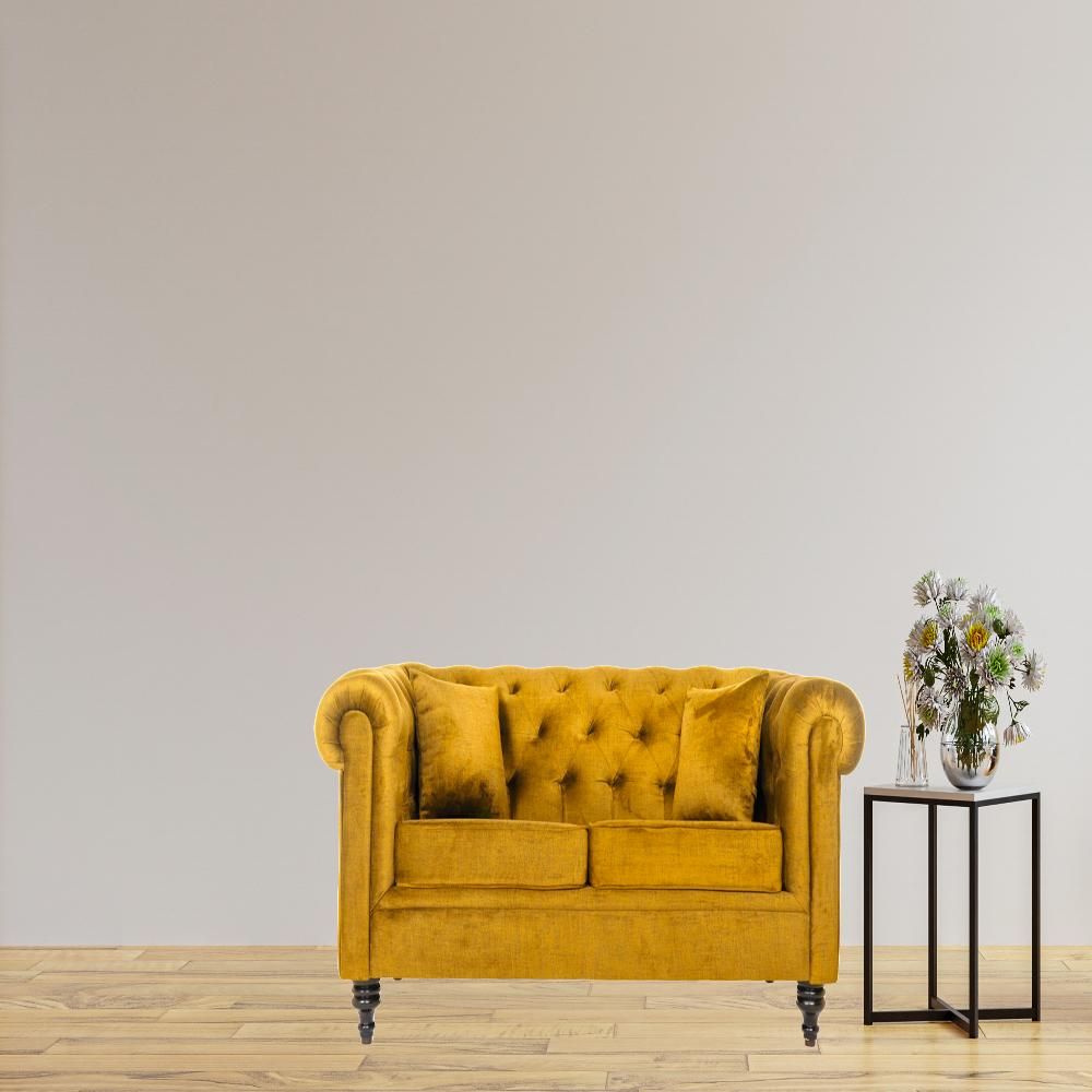 Wakefit Havana Sofa - Two Seater Reflection Yellow