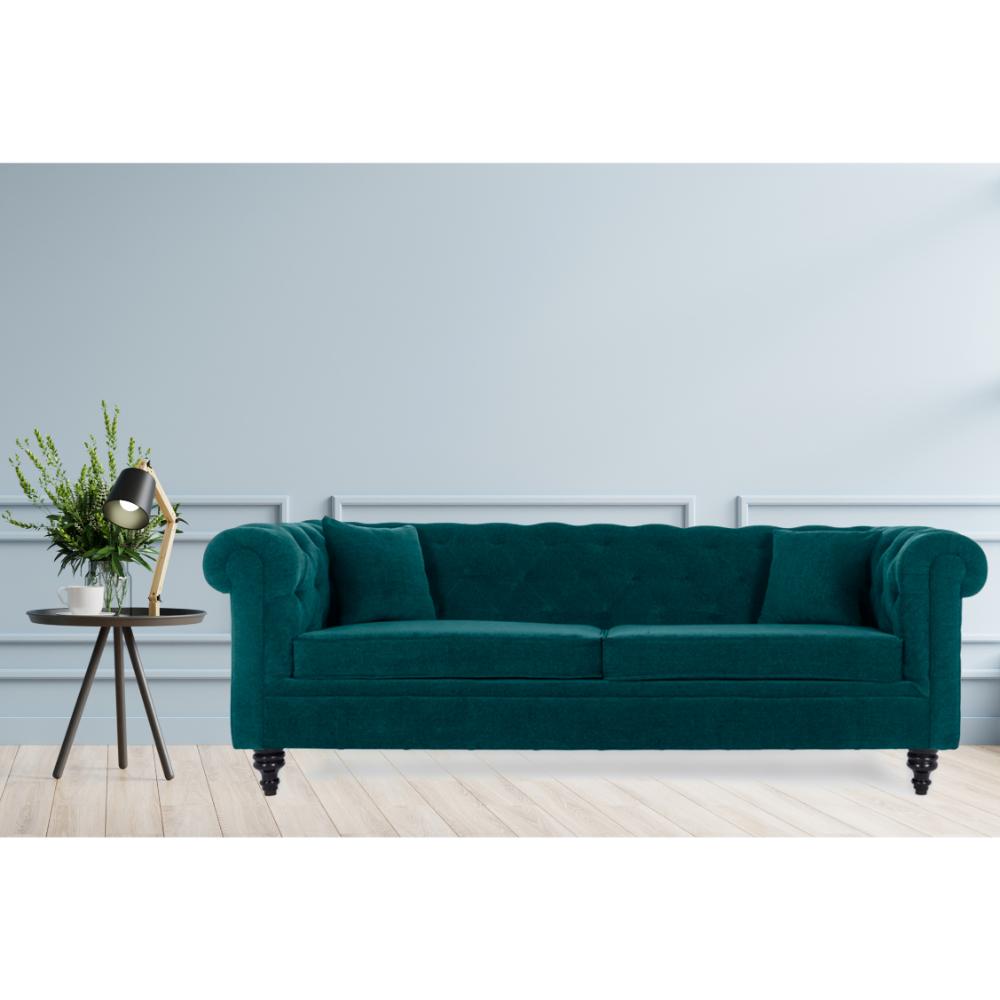 Wakefit Havana Sofa - Three Seater Malibu Green