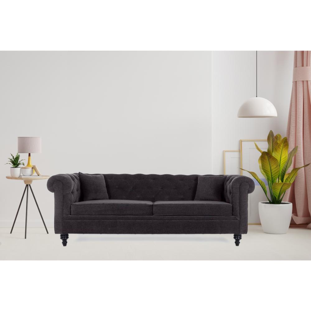 Wakefit Havana Sofa - Three Seater Smoke Grey