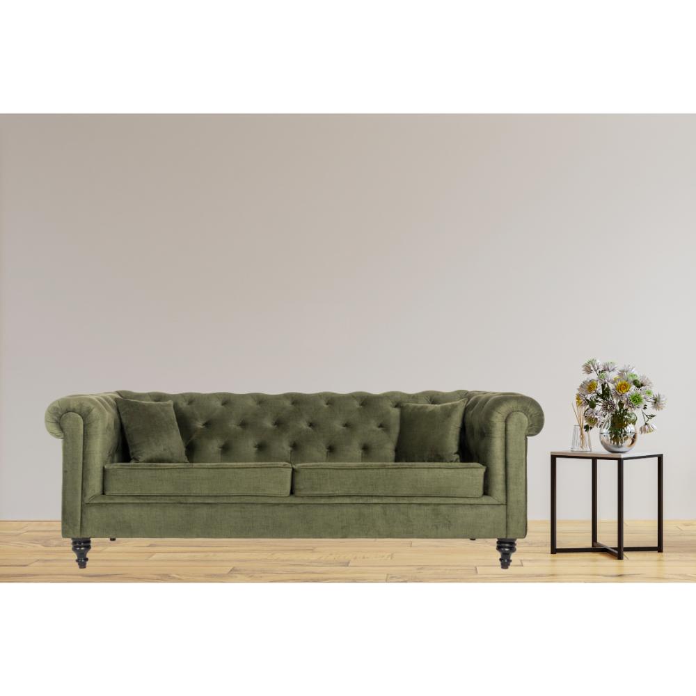 Wakefit Havana Sofa - Three Seater Reflection Green