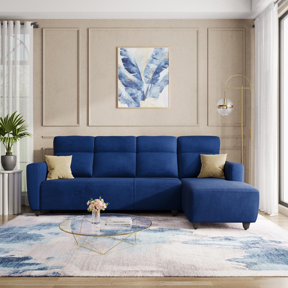 Wakefit Belize L Shape Sofa Set (3 Seater + Right Aligned Chaise)