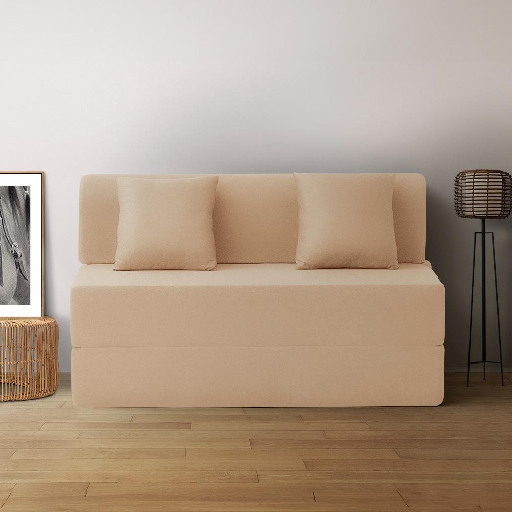 Wakefit Flipper Sofa Cum Bed - Two Seater (6'x4') Feet- WarpKnit Beige