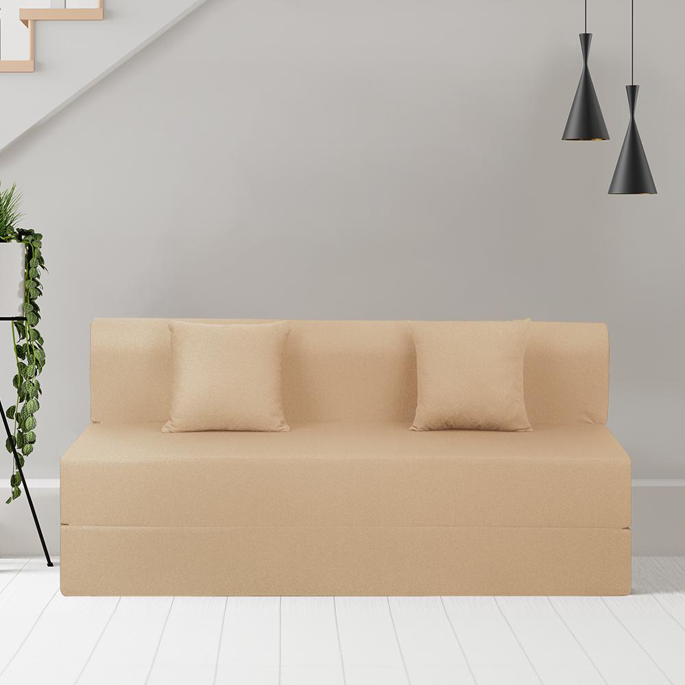 Wakefit Flipper Sofa Cum Bed - Three Seater (6'x5') Feet- WarpKnit Beige