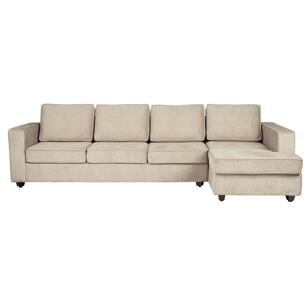Wakefit Napper Plus L Shape Sofa Set (3 Seater + Left Aligned Chaise with Ottoman)