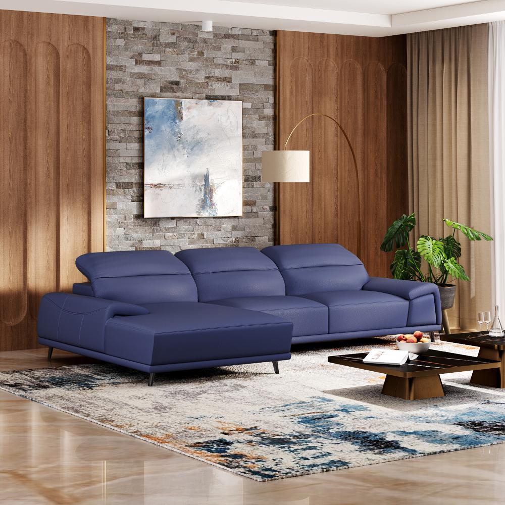 Wakefit Suva L Shape Sofa Set (3 Seater + Left Aligned Chaise)