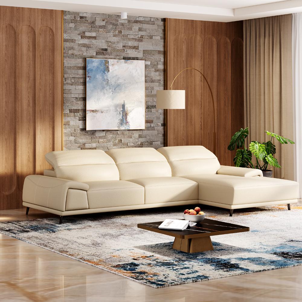 Wakefit Suva L Shape Sofa Set (3 Seater + Right Aligned Chaise)