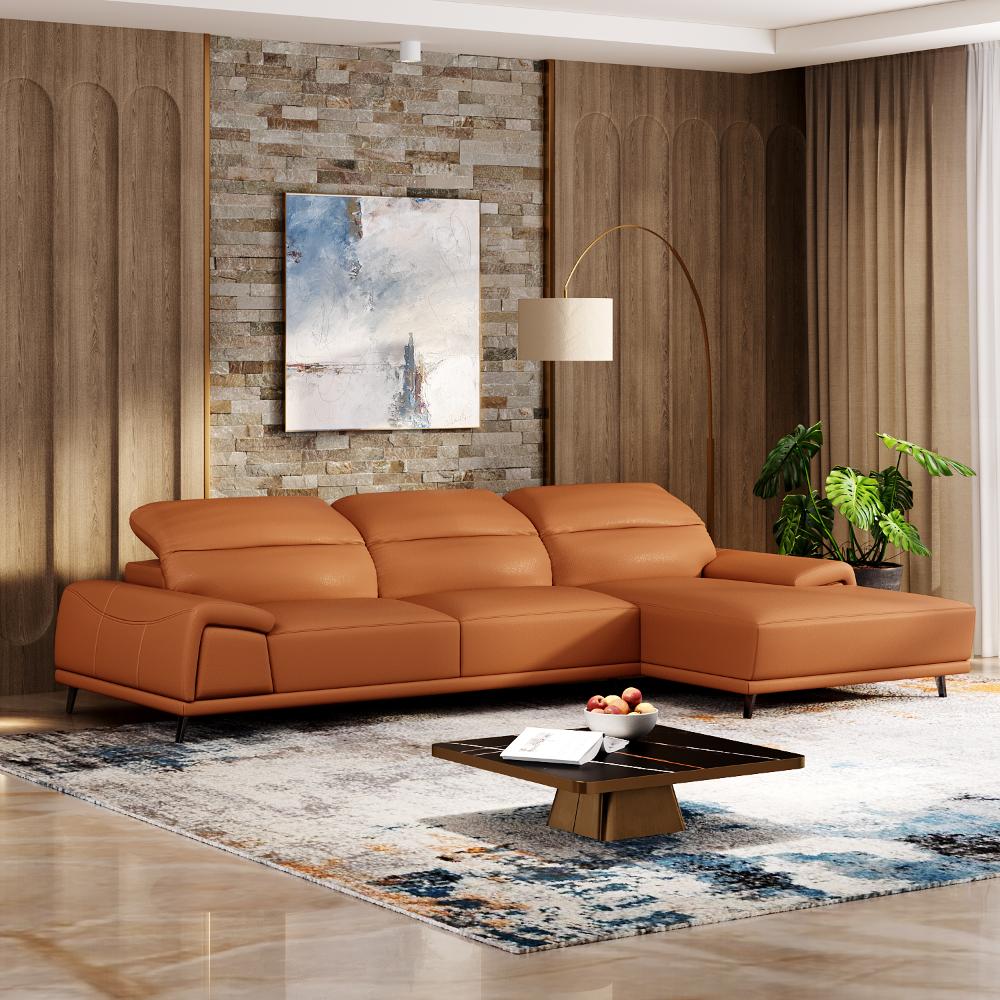 Wakefit Suva L Shape Sofa Set (3 Seater + Right Aligned Chaise)