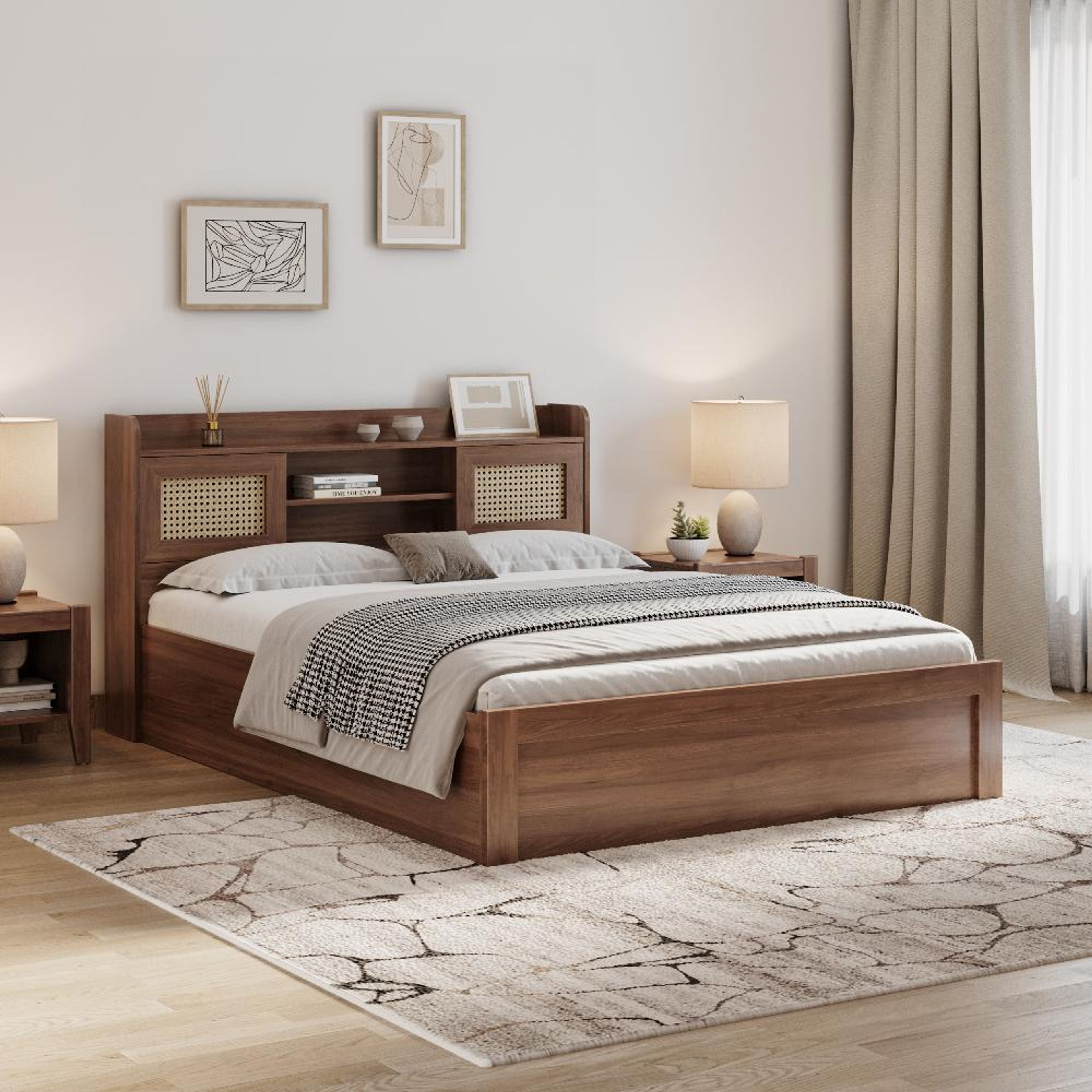 Tesser Queen Engineered Wood Bed with Storage