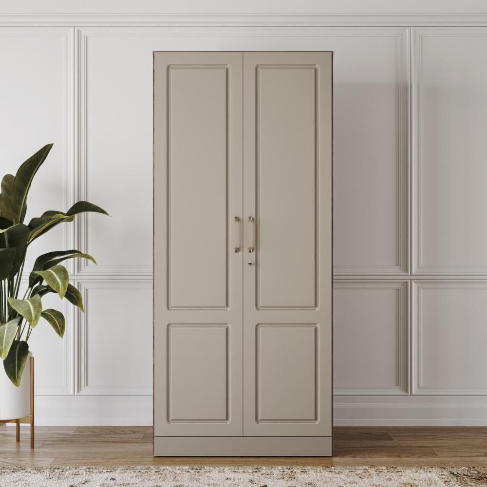 Wakefit Tyrian 2 Door with 2 Shelves 1 Drawer 1 Hanging Area 1 Carcass: Columbian Walnut ,Shutter: Creamy Brown
