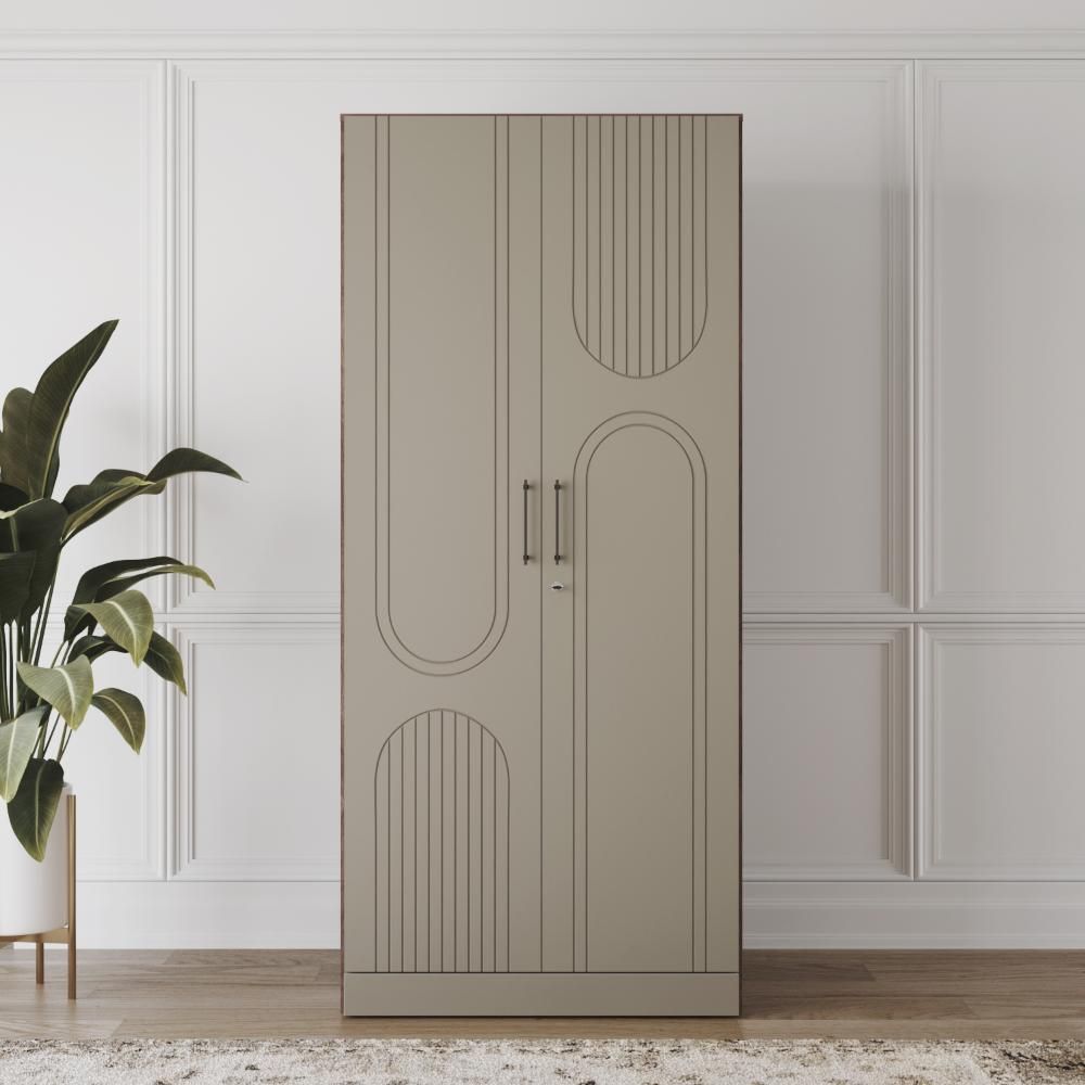 Wakefit Tyrian 2 Door with 2 Shelves 1 Drawer 1 Hanging Area1 Carcass: Columbian Walnut ,Shutter: Creamy Brown