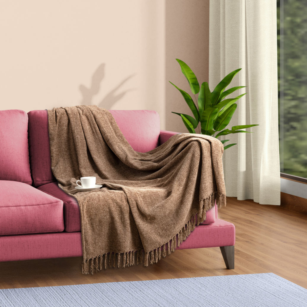 Buy Wheat Field Chenille Sofa Throw Online At Best Price In India
