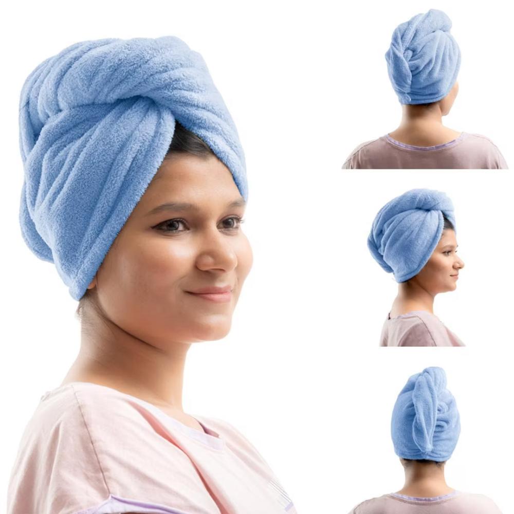 Hair Wrap Towel | Easy To use | Set of 2 | Highly Absorbent, Quick-Dry & Ultra-Soft | 25 x 7 x 0.3 Inches