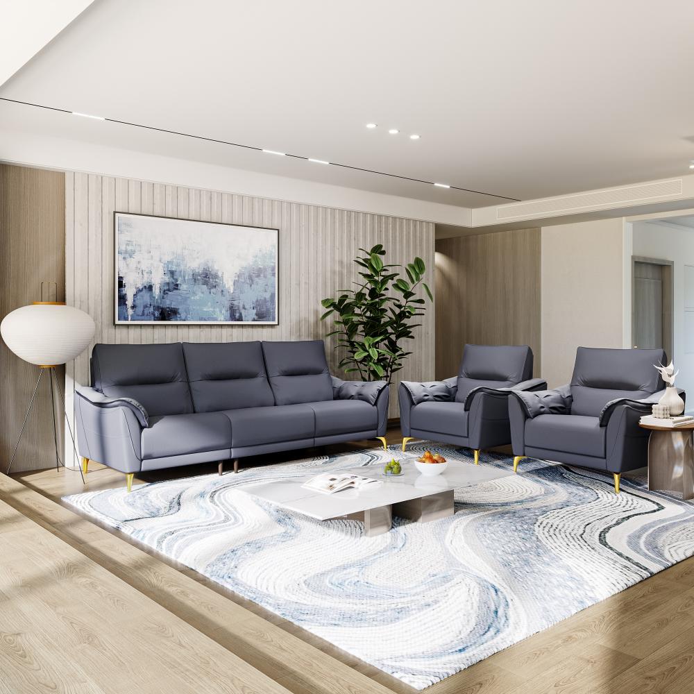 Wakefit Tuvalu Large Without Motion Sofa Set (3+1+1) Seater