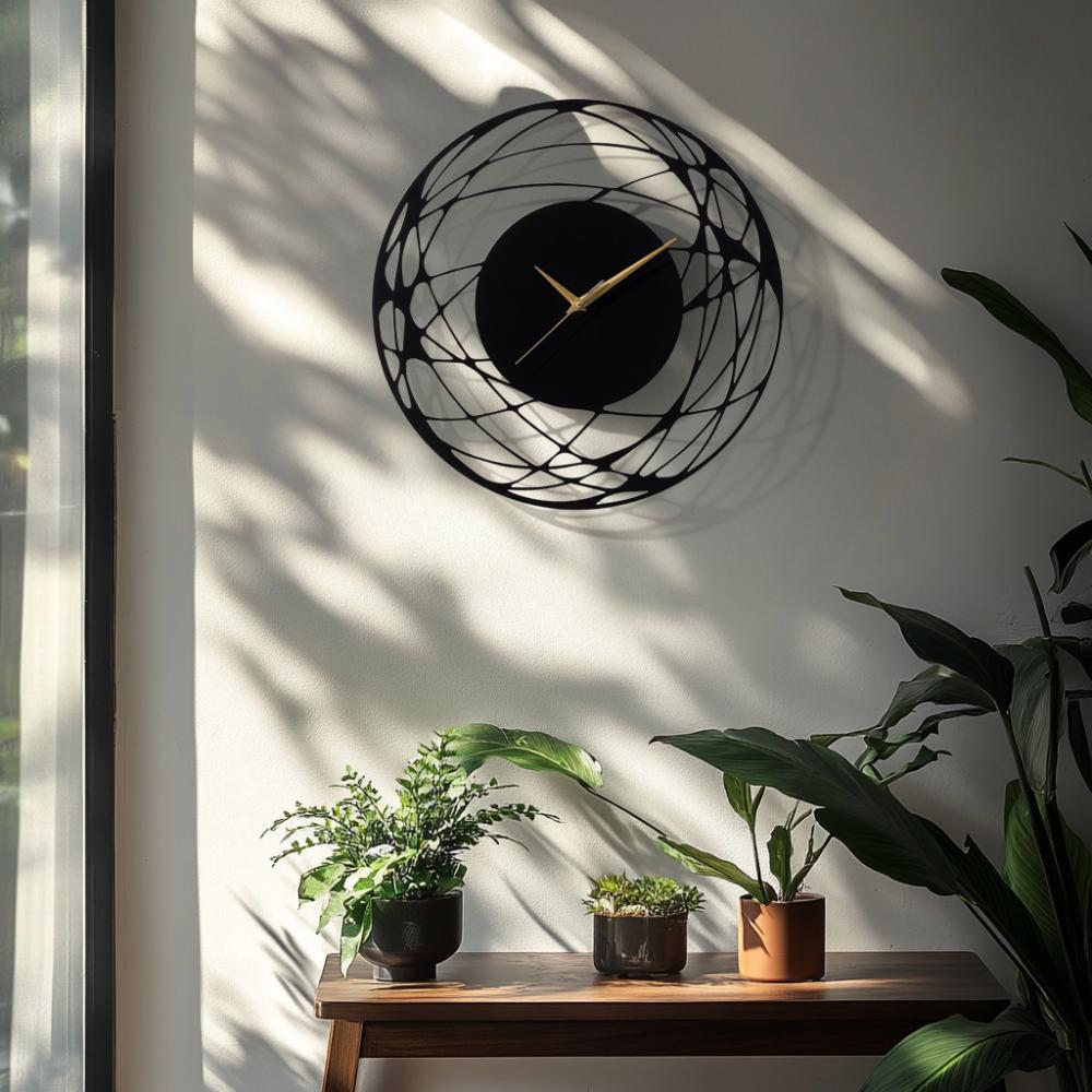 Metal Analog Wall Clock Big | 20 Inch | Laser Cut Abstract Home Decor & Gifting Option | For Living Room Study Bedroom & Office Decor | Astralis Metal Wall Clock D500