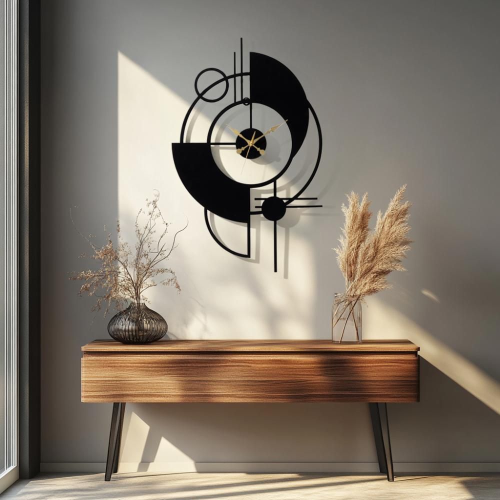 Metal Analog Wall Clock Big | 30 Inch | Laser Cut Abstract Home Decor & Gifting Option | For Living Room Study Bedroom & Office Decor | Ellipse Metal Wall Clock H750