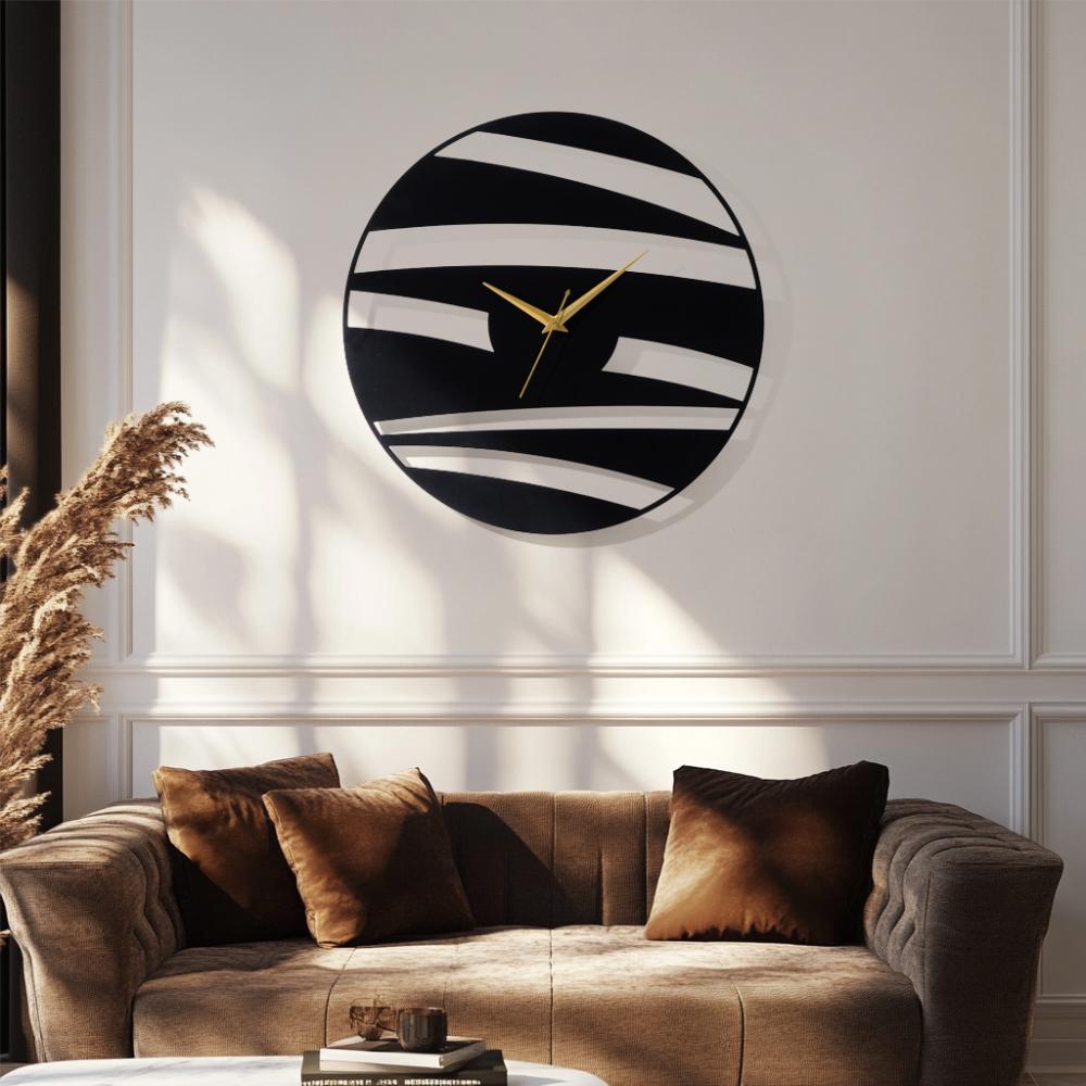 Metal Analog Wall Clock Big | 20 Inch | Laser Cut Abstract Home Decor & Gifting Option | For Living Room Study Bedroom & Office Decor | Epoch Metal Wall Clock D500