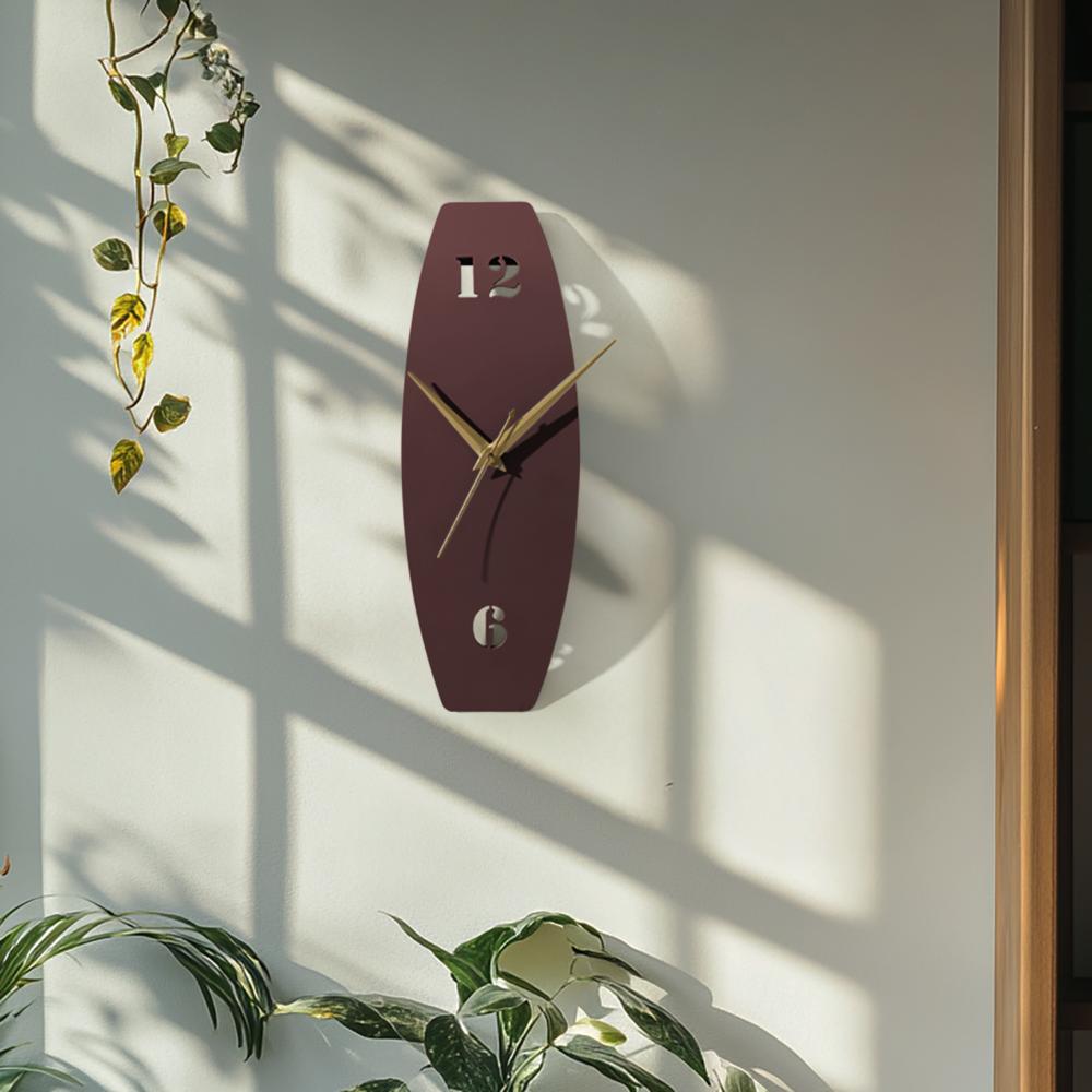 Metal Analog Wall Clock Medium | 18 Inch | Laser Cut Abstract Home Decor & Gifting Option | For Living Room Study Bedroom & Office Decor | Fleur Metal Wall Clock H450 Nut Brown