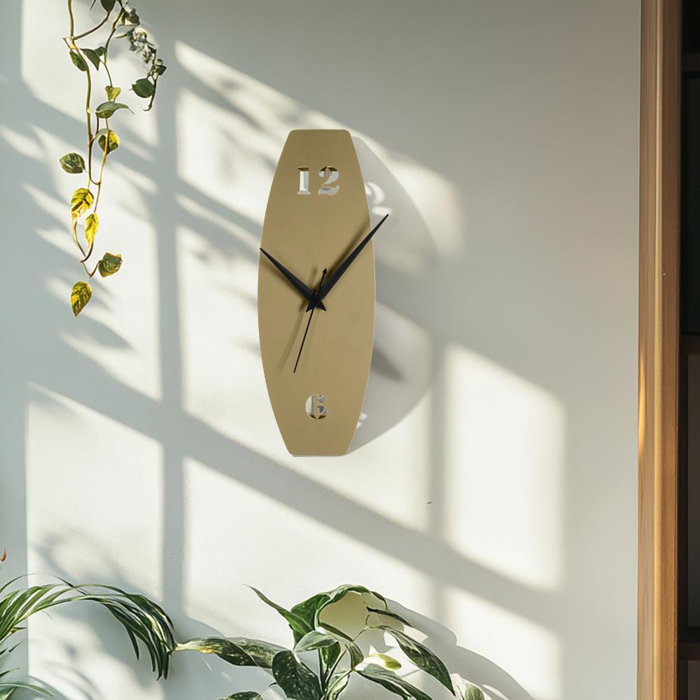 Metal Analog Wall Clock Medium | 18 Inch | Laser Cut Abstract Home Decor & Gifting Option | For Living Room Study Bedroom & Office Decor | Fleur Metal Wall Clock H450 Gold PC